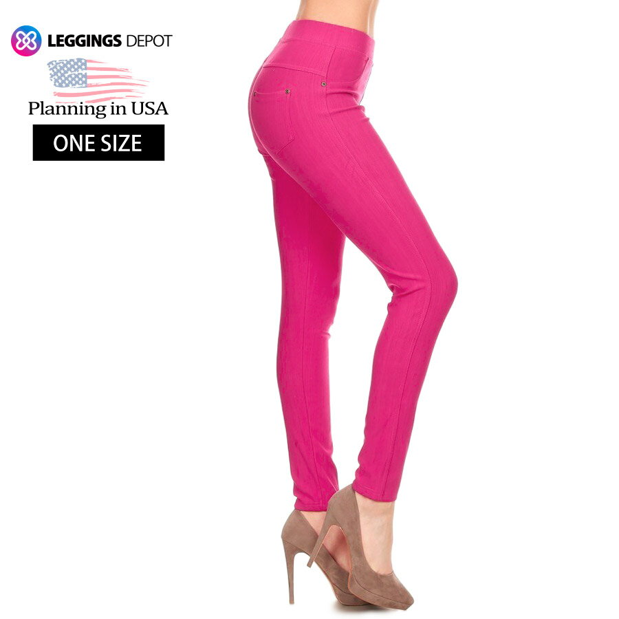 ӡ!!ǥ˥ ϥ 쥮 ݥå ץ륪󥸥 ǥ åȥѥ Leggings Depot Premium Quality Women's Cotton Blend Stretch Pull-on Jeggings with Pockets 礭 ե꡼   襬 []