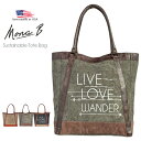 Mona B. Live Love Wander Canvas Tote ライブラブワンダートート リサイクル キャンバス トートバッグ レディースバッグ メンズバッグ スタイリッシュ シンプル おしゃれ カジュアルバッグ アップサイクル サスティナブル