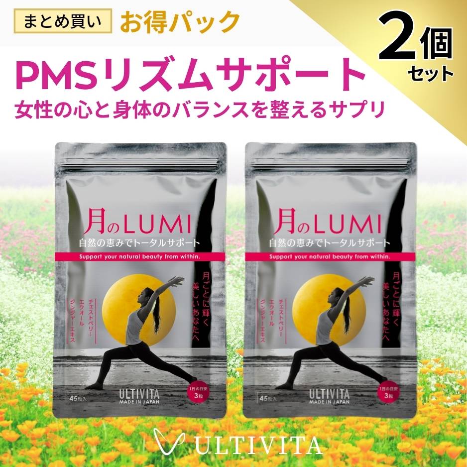 【お得な2個セット】日本製 無添加★月のLUMI PMS サプリ チェストツリー エクオール ジンジャー マグネ..