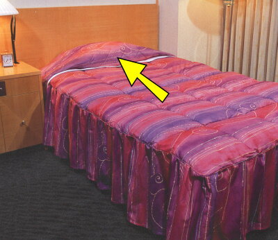 ベッドカバー/ホテル羽毛ベッドカバー(フリルタイプ)の、枕を包む(まくらを覆い隠す)部分のカバー Q2クイーンサイズ/お持ちのベッドのサイズに合わせて縫製/日本製