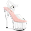 PLEASER ADORE-708 プリーザー レディース プラットフォーム クリアアンクルストラップ サンダル
