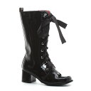 1031 by Ellie Shoes 1175-ANNIE Children Boot W/Lace ガールズ リボン編み上げ ブーツ ハロウィンコスプレ