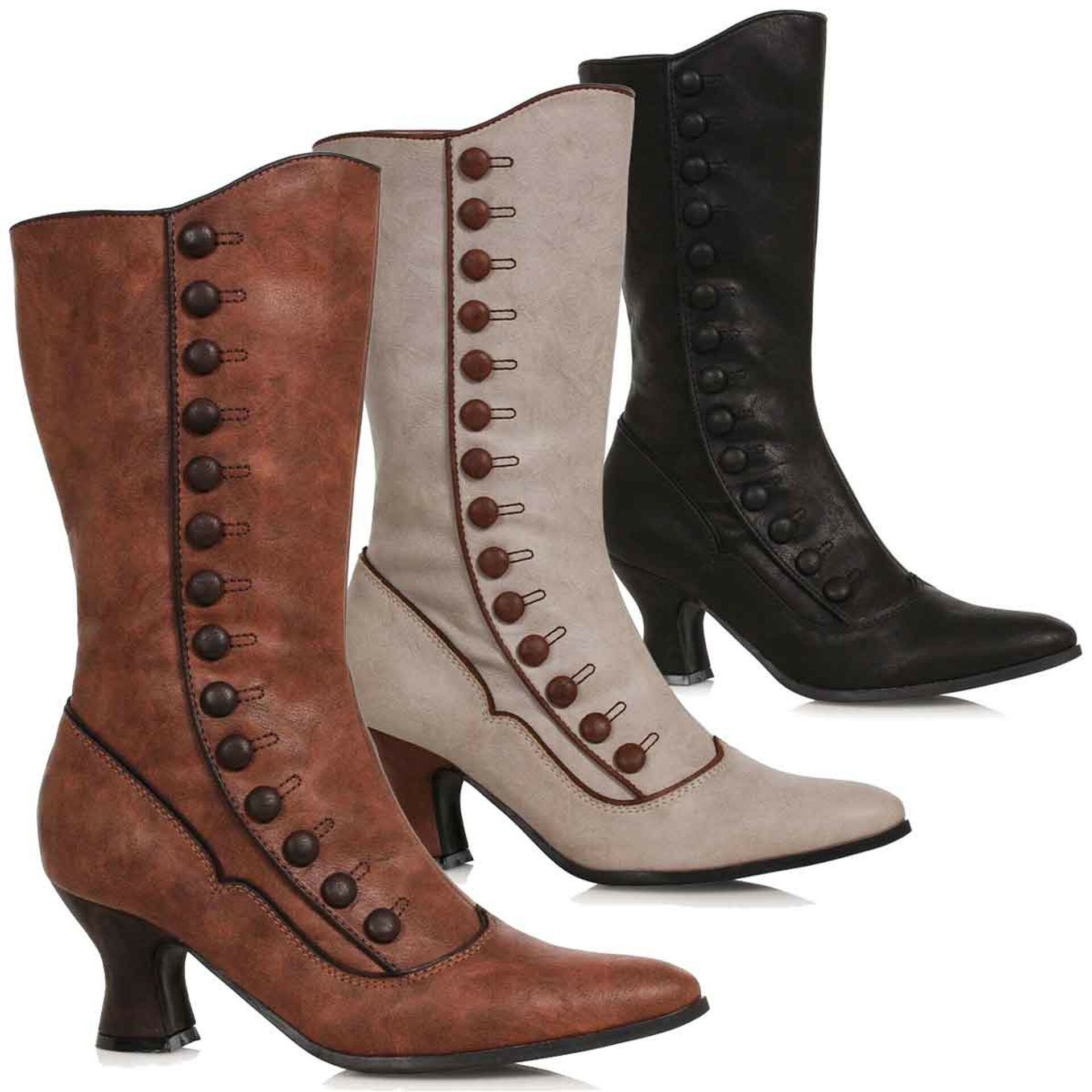 楽天HOT GIRLEllie Shoes 253-SONYA　Women's Victorian Boot レディース ボタン ニーハイブーツ ハロウィンコスプレ ビクトリアン