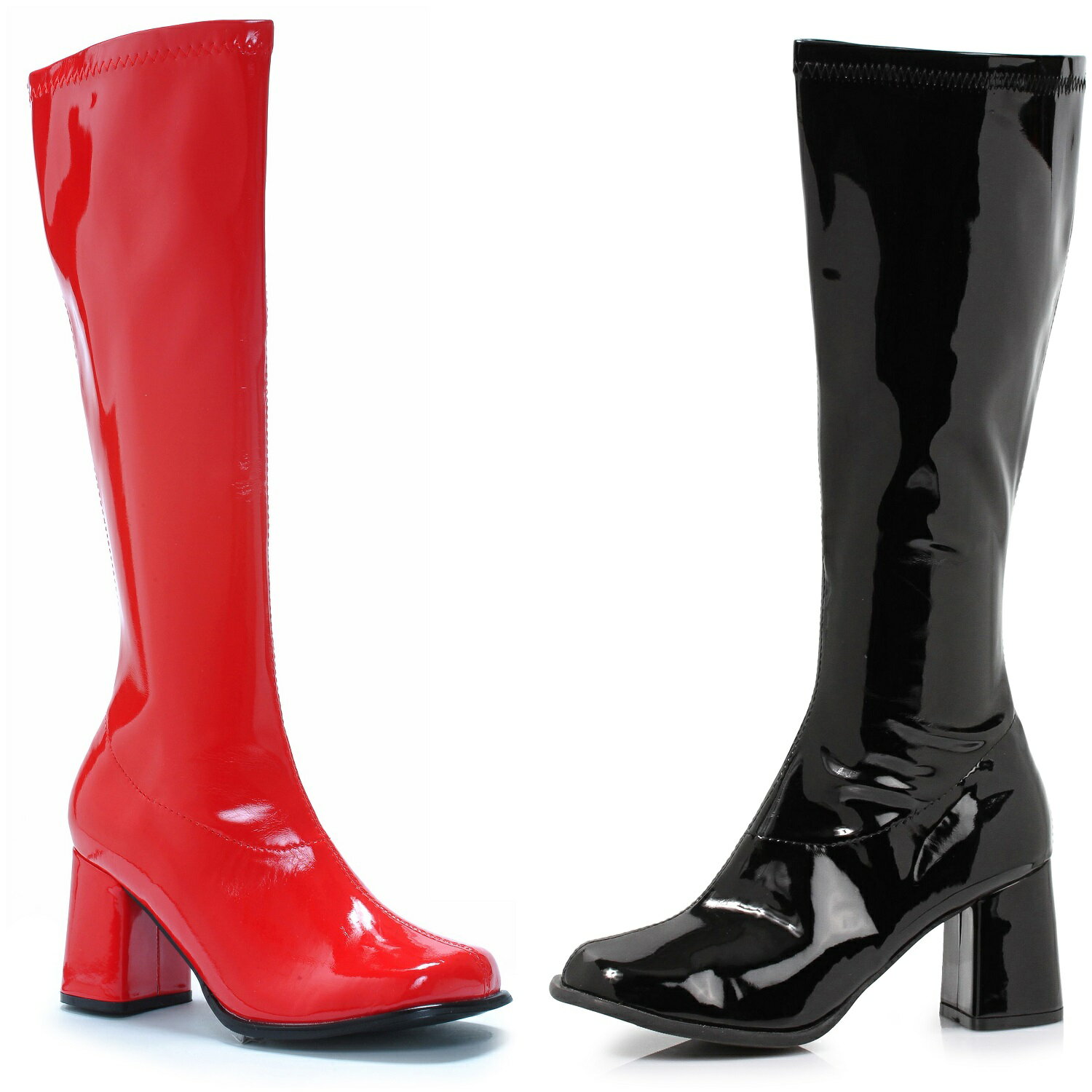 1031 by Ellie Shoes 300-HARLEY Knee High Boot (Black-Left Red-Right) レディース ブラック＆レッド ニーハイ ゴーゴーブーツ ハロウィンコスプレ スーパーヒーロー ハーレクイン