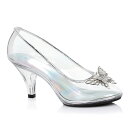 1031 by Ellie Shoes 305-CINDER Women Clear Pump W/ Butterfly レディース プリンセス バタフライ飾り クリアパンプス ハロウィンコスプレ プリンセス シンデレラ ガラスの靴