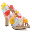 エリーシューズ 1031 by Ellie Shoes　402-LUAU Women Sandal W/ Flower レディース フラワーオープントゥ サンダル ハロウィンコスプレ