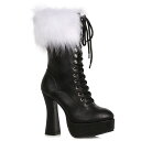 Ellie Shoes 557-JOY Womenfs Santa Boot with Laces & Faux Fur fB[X tFCNt@[t [XAbv n[t T^ u[c nEBRXv