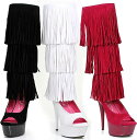 Ellie Shoes 609-HOPI WOMENeS Knee High Boots W/ Fringe fB[X tW j[nC u[c nEBRXv