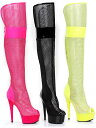 Ellie Shoes 609-IVY Peep Toe Thigh High Mesh Boot fB[X I[vgD TCnC bV u[c nEBRXv