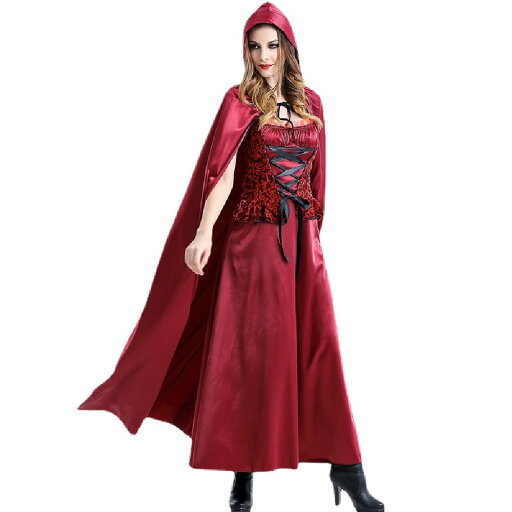 レディース赤ずきんハロウィン コスプレ婦人服 舞台衣装 レディース赤ずきんハロウィン コスプレ婦人服 舞台衣装