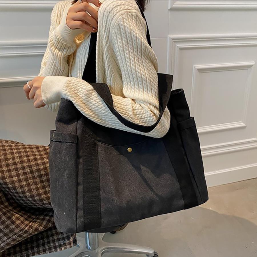 キャンバス トートバッグ ナイロン レディース 大きめ レディース a4 トート マザーズバッグ 大容量 カバン 軽い 無地 仕事 肩掛け シンプル