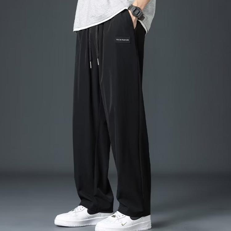 接触冷感 ワイドパンツ メンズ アイスシルクパンツ 夏 シェフパンツ バルーンパンツ ゆったり カジュアルパンツ ロングパンツ 大きいサイズ 太め ズ