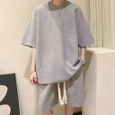 メンズ 夏用 上下セット 2点セット Tシャツ パンツ ジャージ 男子用 スポーツウェア セットアップ 運動 カジュアル 吸汗 速乾 通気