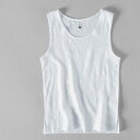 リネンTシャツ ベスト 袖なし タンクトップ メンズ カットソー 無地 麻トップス インナー 夏 インナー 男性 カジュアル 亜麻 薄手 快