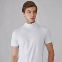 夏 モックネックTシャツ ゴルフ インナー 半袖 メンズ ハイネック Tシャツ カットソー ポロシャツ 肌着 ゴルフウェア スポーツ ランニング