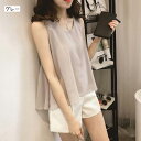 ノースリーブブラウス ノースリーブ トップス 背中見せ 背中開き バックリボン シフォン レディース 女性 婦人 無地 カジュアル シンプルデザイン