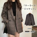 ジャケット テーラードジャケット レディース 細身「春/秋」袖スリット入りグレンチェックテーラードジャケットストレッチ レディース 40代 50代