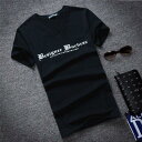 半袖Tシャツ メンズ Tシャツ Vネック 半袖 Tシャツ スリム 英字 夏 サマー トップス お兄系