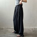 夏新作タックワイドパンツ フレアパンツ ワイドパンツ レディース バギーパンツ イージーパンツ ロングパンツ 春 秋 夏 スラックス ロング丈 ストレート ハイウ