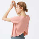 ヨガウェア 半袖 おしゃれ トップス レディース 安い Tシャツ 無地 半袖Tシャツ Uネック メッシュ 吸汗 速乾 スポーツ 20代 30代 40代 50代