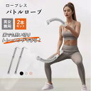 バトルロープ 自宅用 2本セット 筋トレグッズ 携帯型コードレスバトルロープ 全身トレーニング ロープレスバトルロープ 強力 高効率 有酸素運動トレーニング