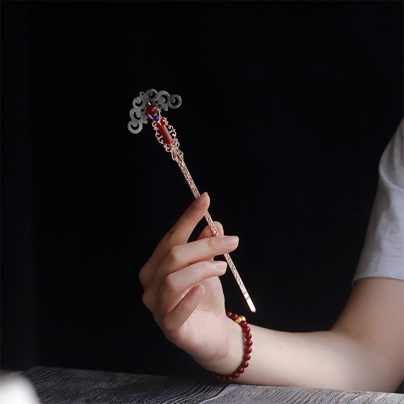 かんざし レディース 古風 漢服 新中式 秀禾服 戦国袍 結婚式 披露宴 振袖 成人式 卒業式 和装 着物 浴衣 アップスタイル 祥雲モチーフ 手作り 合金 髪飾り ヘアアクセサリー