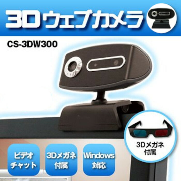 訳アリ　外箱破損　WEBカメラ 3D PCカメラ 3Dメガネ skype スカイプ ビデオチャット 30万画素 | CS-3D ..