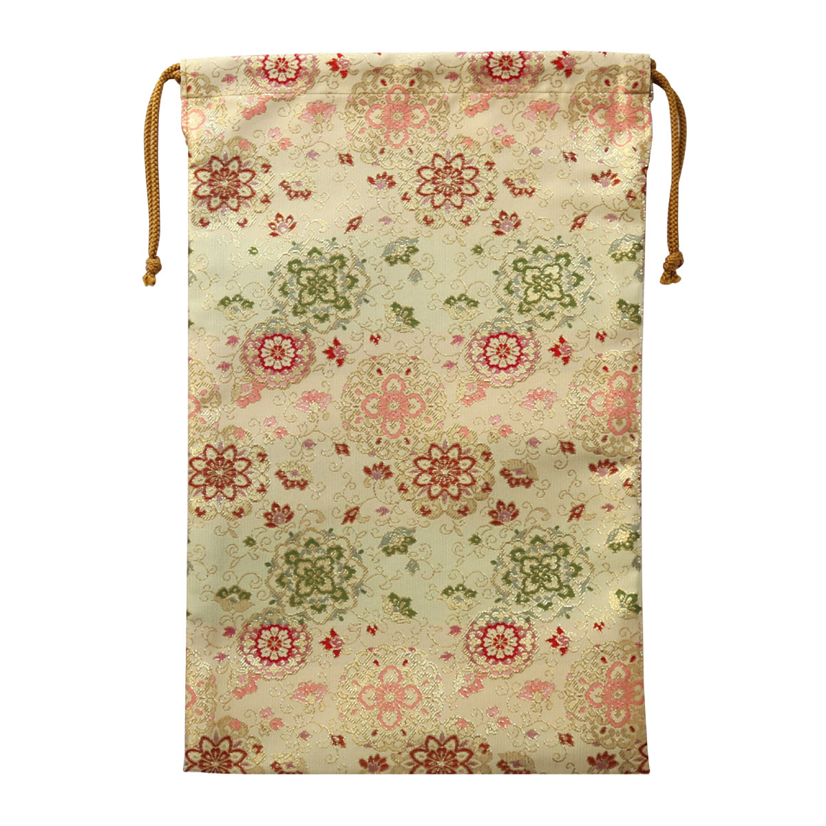 御朱印帳 袋 巾着 金襴 大サイズ 華紋唐草 金色 送料無料 送料込み (※送料無料はメール便のみ)