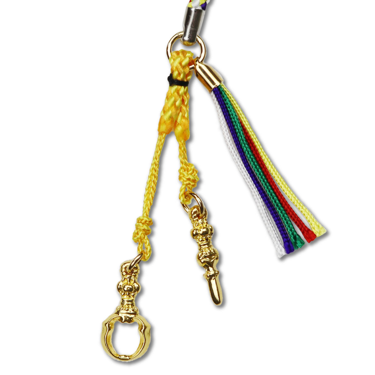 根付 ストラップ 羂索 小サイズ お守り 密教法具 五色紐 送料無料 送料込み （※送料無料はメール便のみ）