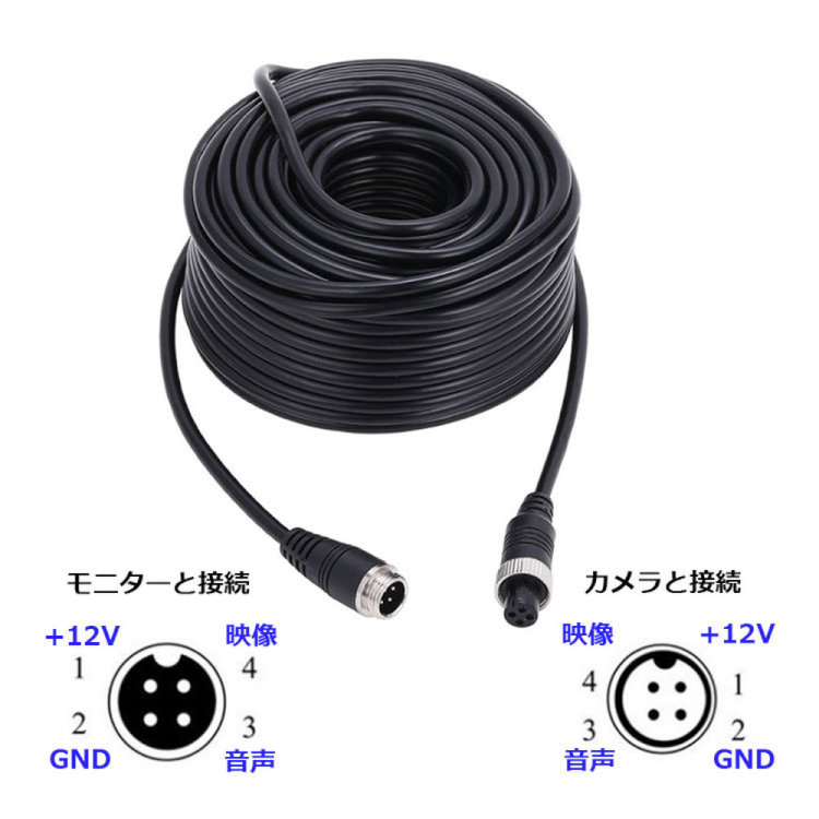 15m��Ĺ�����֥� 4�ԥ� �������Ÿ����� DC12V/24V �� ��˥��� AHD����� 4PIN����� �ӥǥ��쥳�������ʤɤ� MOT-CB015PRO