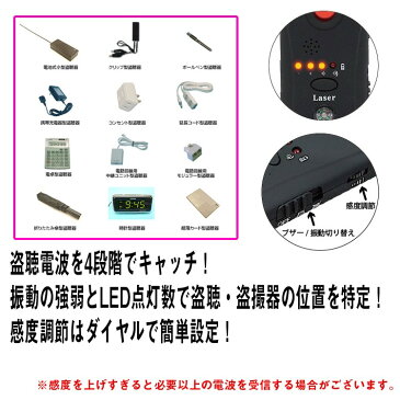 違法電波発見器　盗聴・盗撮を防ぐ DTCC308