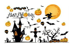 ウォールステッカー：ハロウィーン ハロウィン HALLOWEEN イベント/お店/お部屋の装飾に デコレーションシール MJ8006