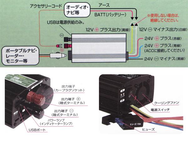 �缫����/Meltec��DC/DC����С����� �ǥ��ǥ� DC24V��DC12V USB�ݡ���/1A ���������꡼�����å�/���15A ED-160