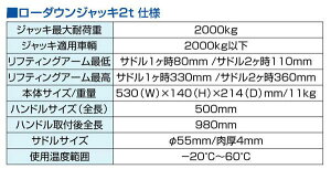 メルテック油圧式ローダウンジャッキ2t最低地上高80mmに対応タイヤ交換にF-70/