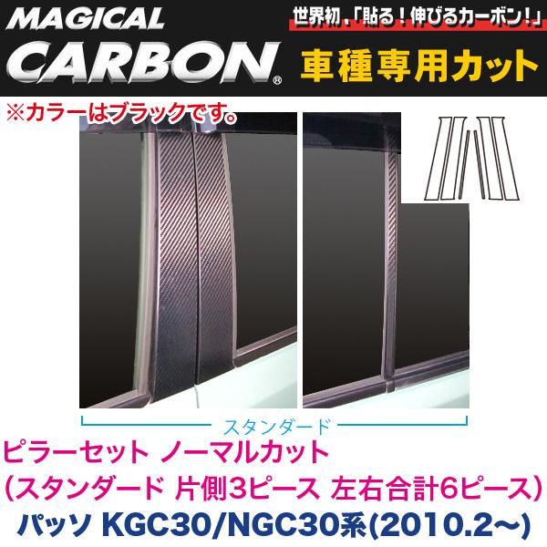 ピラーセット ノーマルカット（スタンダード 左右合計6ピース） マジカルカーボン ブラック パッソ 30系(H22/2〜)/ハセプロ：CPT-64