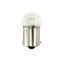 流星光 BA15s 24V 電球色■商品説明・24V10W電球同等の明るさで消費電力1/5（約2W）。 ・DC24V BA15s 交換用。 ・LEDレンズ部にガラスを採用しており、光のキラメキ感や透明感に優れている。 ・信頼性の高い日本製LEDを採用。 ・マーカー球に最適。 ・発光色 電球色タイプ。 ・「YT-L06B 流星光 BA15s 24V バルク 電球色」はパッケージレス仕様/10個入箱。 ・使用LED数：4個・定格電流：約80mAカラー：シルバー/光源：電球色 メーカー：槌屋ヤック / YAC品番：YTL06