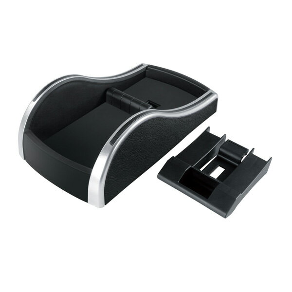 左右5段階調節可能 サテンメッキ・革シボ柄 ブラック・シルバー ベンチシートコンソール PF-317 ヤック