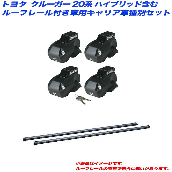 クルーガー 20系 H12.11～H19.8 ハイブリッド含む/ルーフレール付車用 キャリア車種別セット INFR + INB127BK INNO/イノー