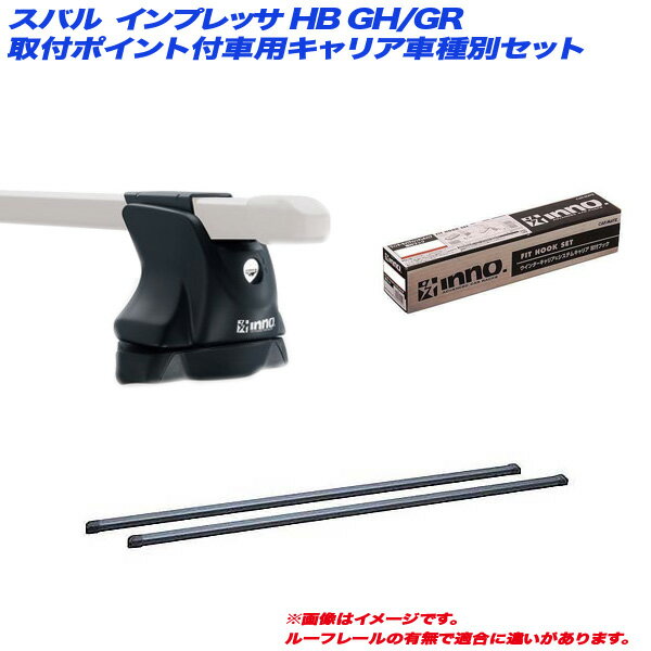 スバル インプレッサ HB GH/GR H19.6～H26.8 5ドア 取り付けポイント付車用 キャリア車種別セット INXP + INB117BK + TR145 INNO/イノー