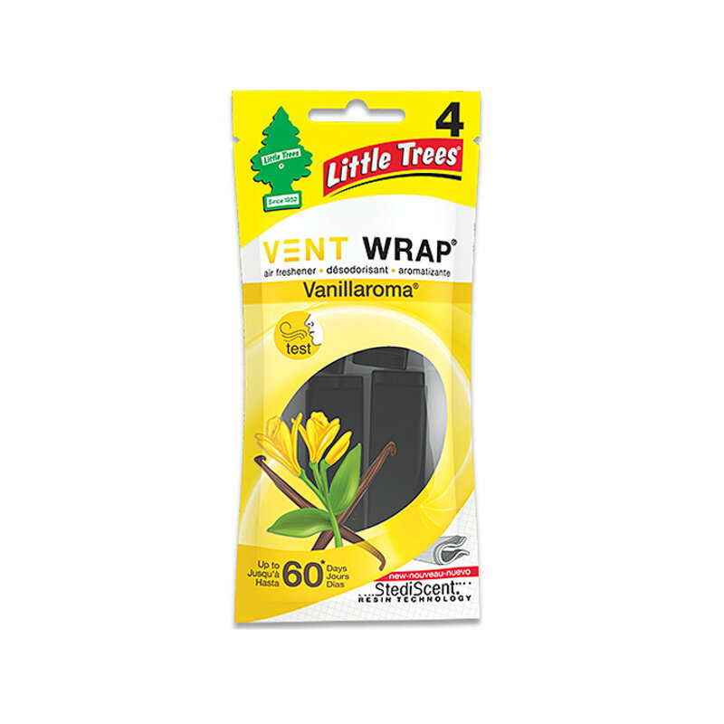 芳香剤 AC エアーフレッシュナー リトルツリー ヴェント・ラップ バニラロマ 4個入 CTK-52732 メテオAPAC株式会社