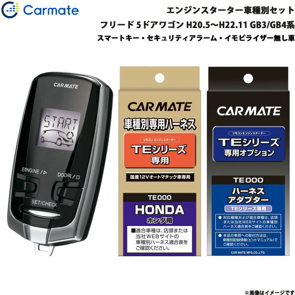 フリード 5ドアワゴン H20.5〜H22.11 GB3/GB4系 エンジンスターター セット 車種別 TE-W7300 + TE54 + TE404 カーメイト