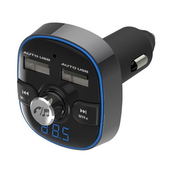 楽天カー用品のホットロードタイヤ4.8A 自動判定 イルミ7色 ハンズフリー通話 スマホ音楽が聴ける Bluetooth FMトランスミッター フルバンド USB2ポート KD-210 カシムラ