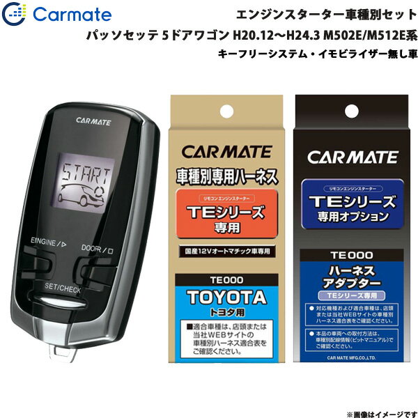 パッソセッテ 5ドア H20.12～H24.3 M502E/M512E系 エンジンスターター セット 車種別 TE-W7300 + TE105 + TE404 カーメイト