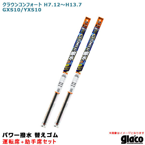 クラウンコンフォート H7.12〜H13.7 GXS10/YXS10 運転席+助手席 ガラコワイパー パワー撥水 替えゴム 車種別セット ソフト99
