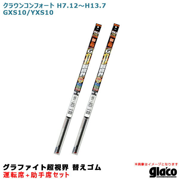 クラウンコンフォート H7.12〜H13.7 GXS10/YXS10 運転席+助手席 ガラコワイパー グラファイト超視界 替えゴム 車種別セット ソフト99