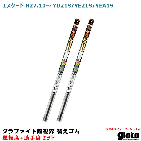 エスクード H27.10～ YD21S/YE21S/YEA1S 運転席+助手席 ガラコワイパー グラファイト超視界 替えゴム 車種別セット ソフト99