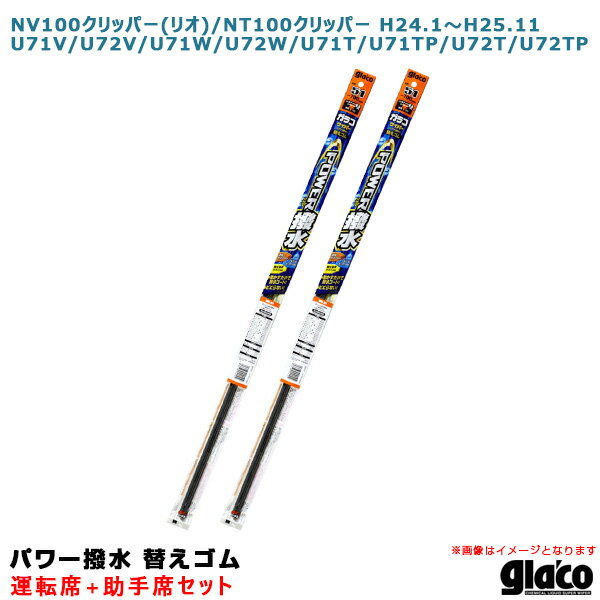 NV100クリッパー(リオ)/NT100クリッパー H24.1〜 71/72系 運転席+助手席 ガラコワイパー パワー撥水 替えゴム 車種別セット ソフト99