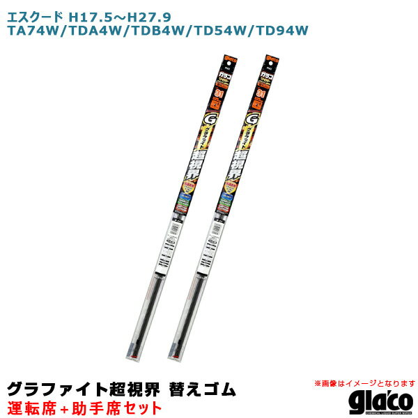 エスクード H17.5〜H27.9 TA74W/TDA4W/TDB4W/TD54W/TD94W 運転席+助手席 ガラコワイパー 超視界 替えゴム 車種別セット ソフト99