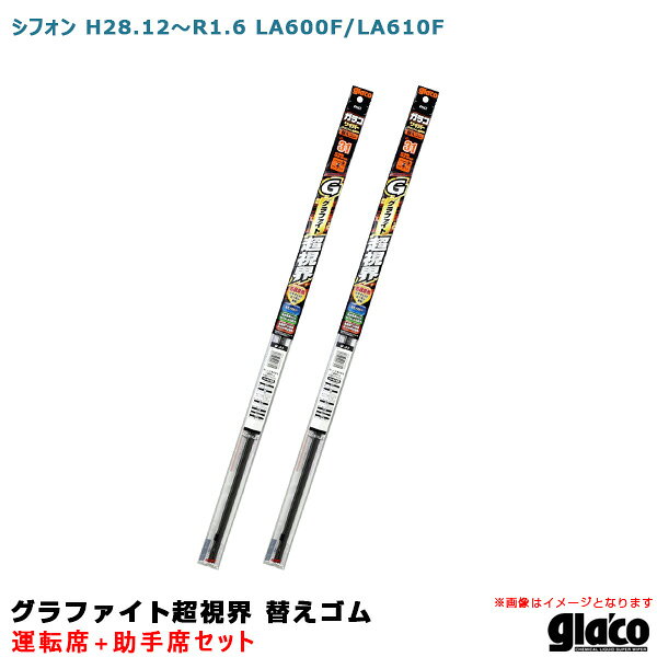 シフォン H28.12～R1.6 LA600F/LA610F 運転席+助手席 ガラコワイパー グラファイト超視界 替えゴム 車種別セット ソフト99