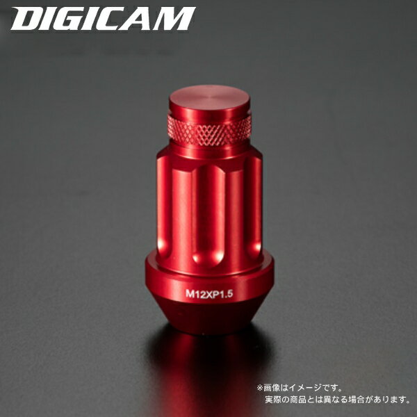 レッド アルミレーシングロックナット 袋タイプ45mm M12×P1.5 4本セット ALN4515RE-LL4 デジキャン ケースペック
